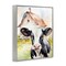 Stupell Industries Cow Little at Farm Framed Giclee Wall Art Design by Kim Allen